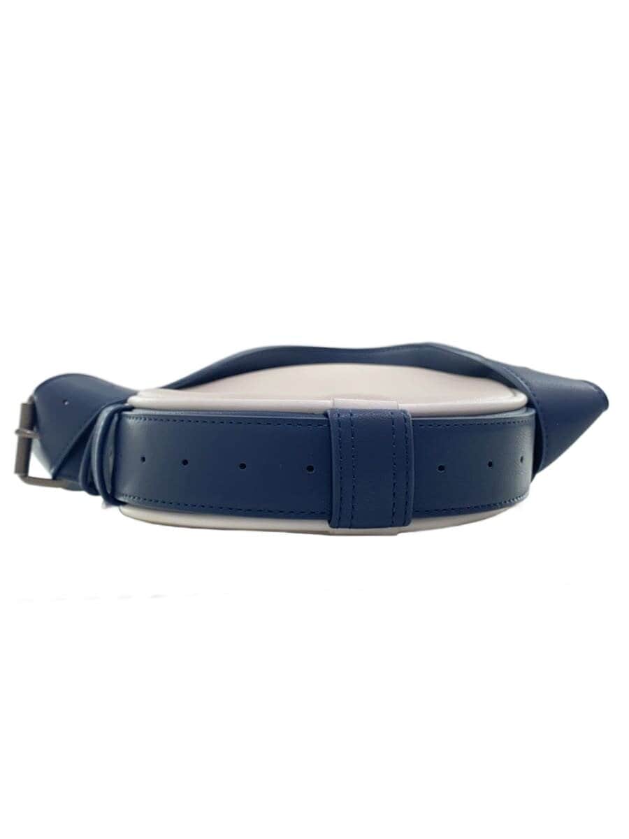 DIESEL logo shoulder bag round type bag leather BEG 4