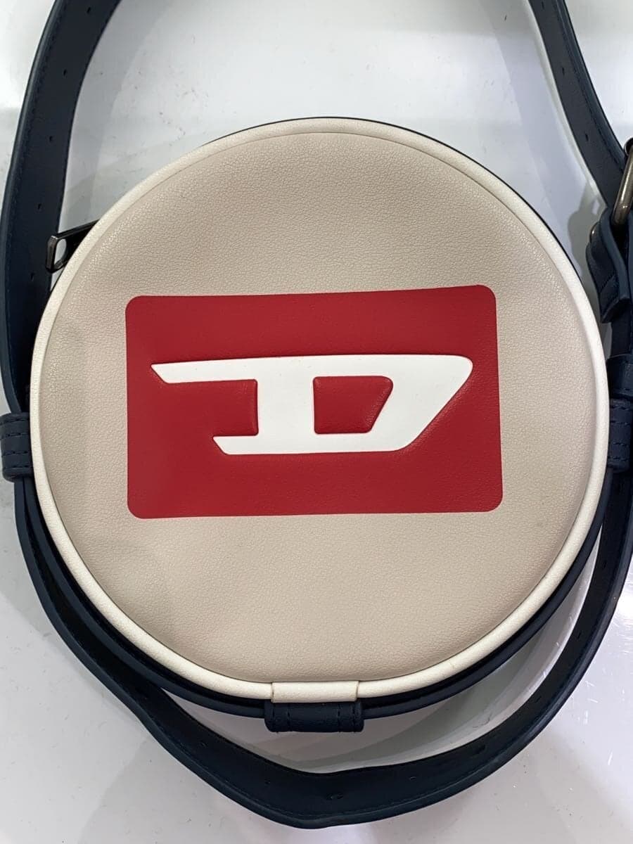 DIESEL logo shoulder bag round type bag leather BEG 9