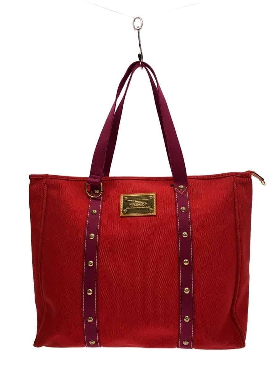 LOUIS VUITTON Cabas GM Tote Bag Canvas RED Solid M40031