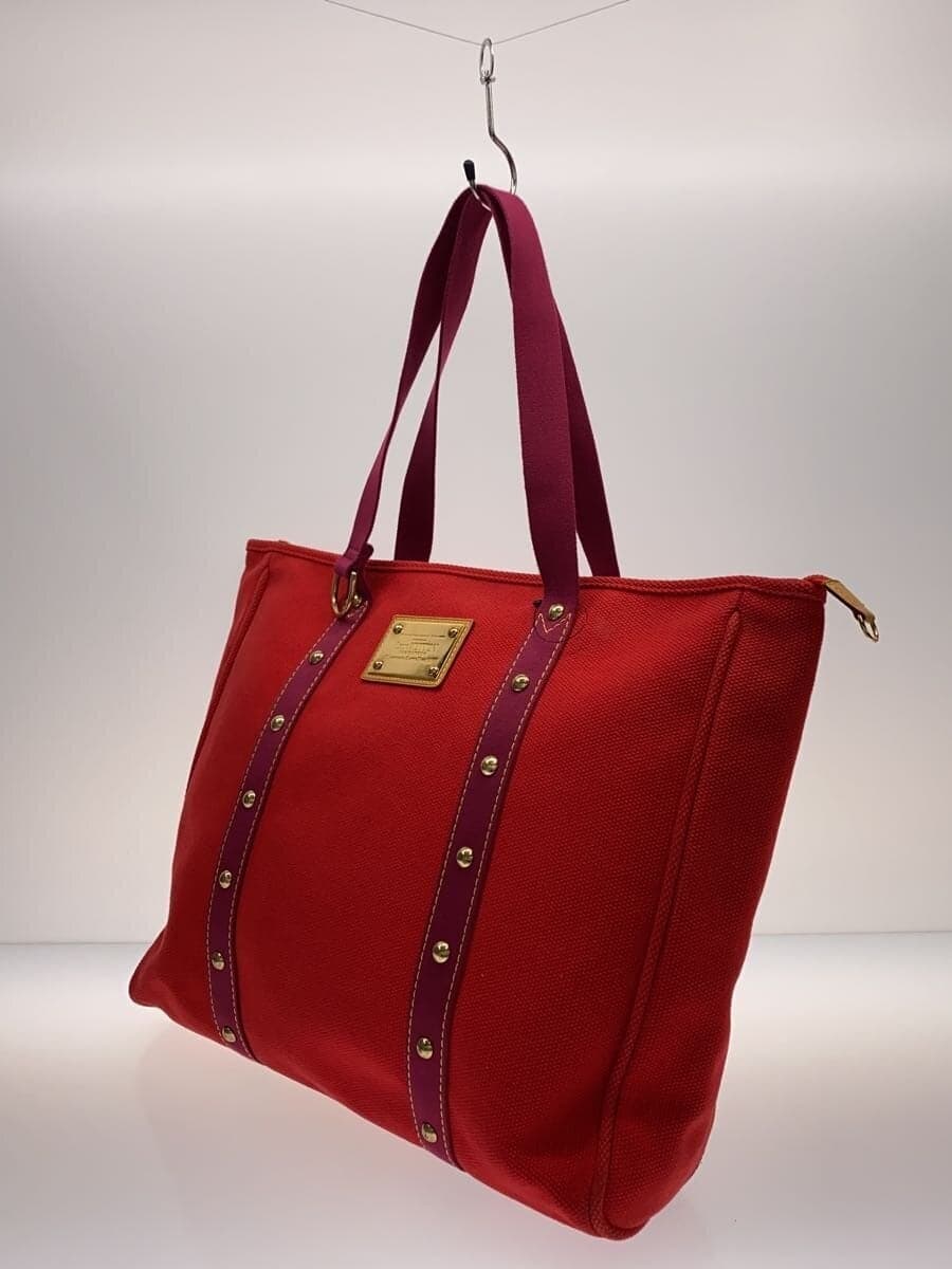 LOUIS VUITTON Cabas GM Tote Bag Canvas RED Solid M40031 2