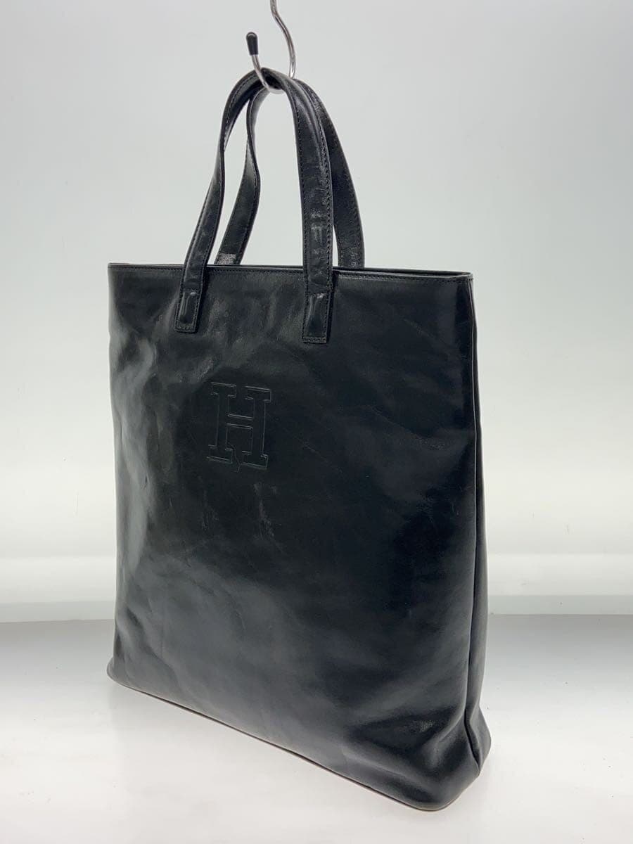 HIROFU handbag leather black plain 2