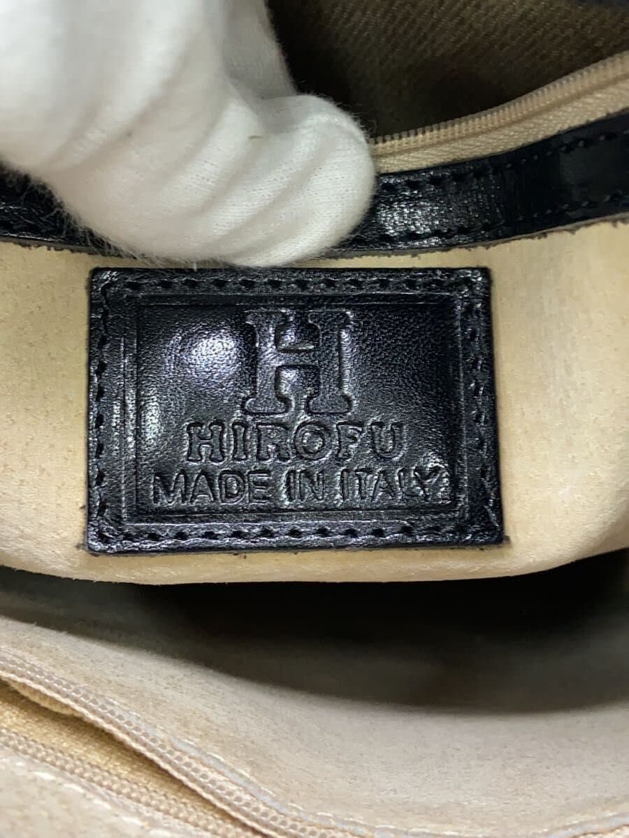 HIROFU handbag leather black plain 5
