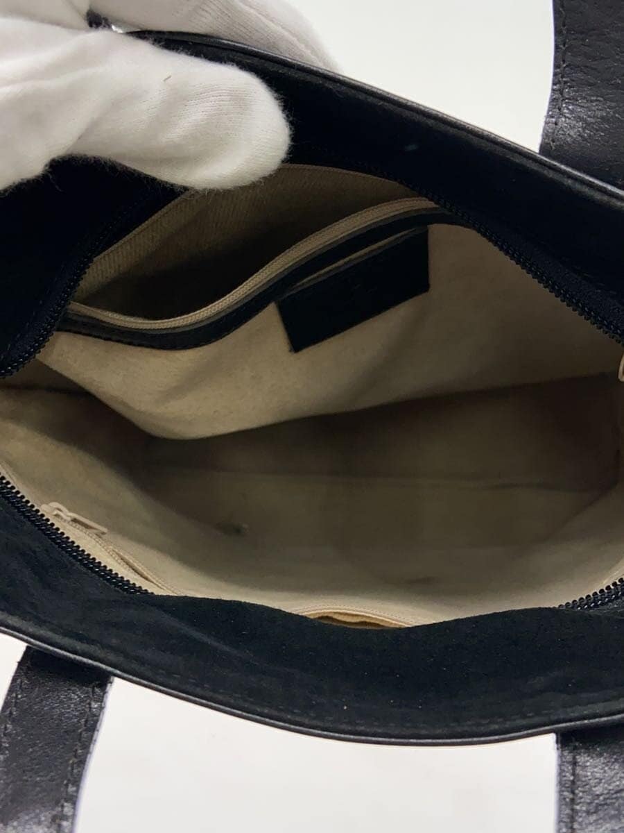 HIROFU handbag leather black plain 6