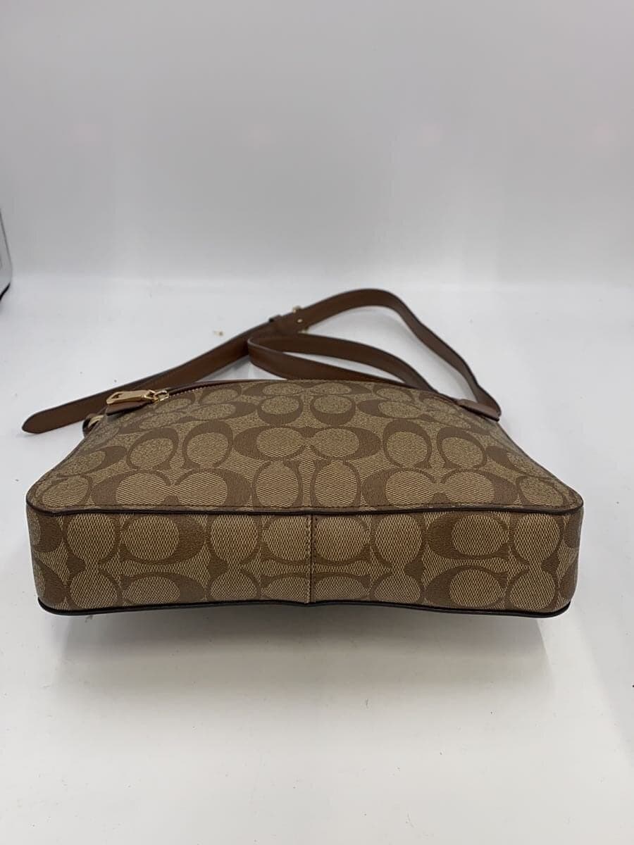 COACH Gallery File Bag_Signature_Brown Leather -- BRW Allover Pattern 91013 4