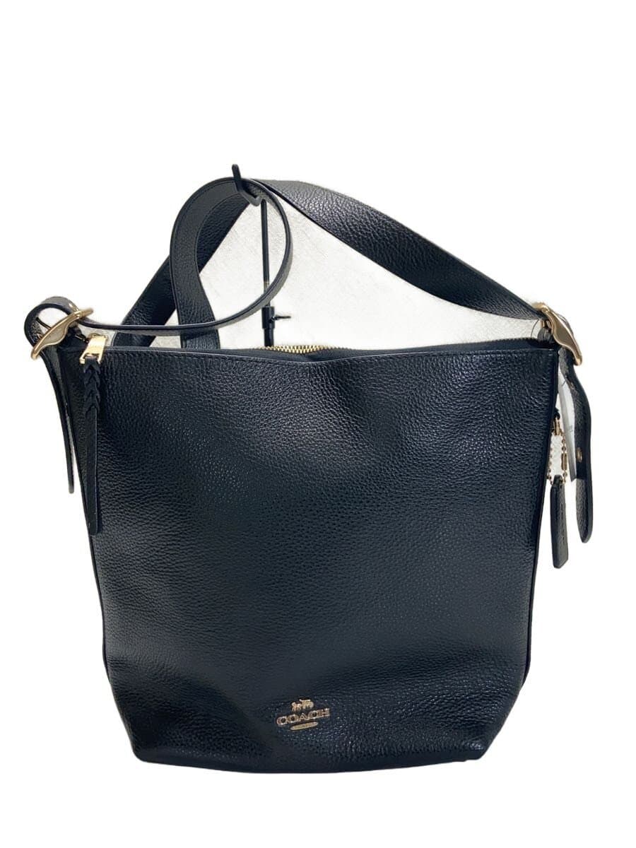 COACH Shoulder Bag Leather BLK Solid C2818