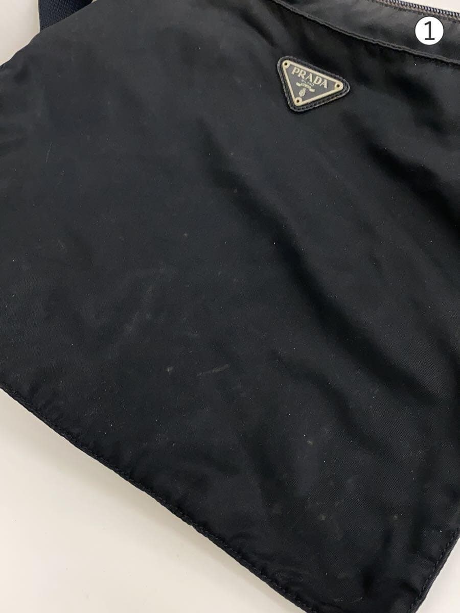 PRADA shoulder bag nylon BLK plain 7
