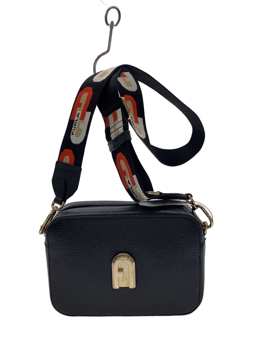 FURLA Shoulder Bag Leather Black Solid Color W64000