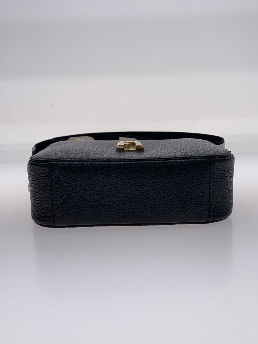 FURLA Shoulder Bag Leather Black Solid Color W64000 4