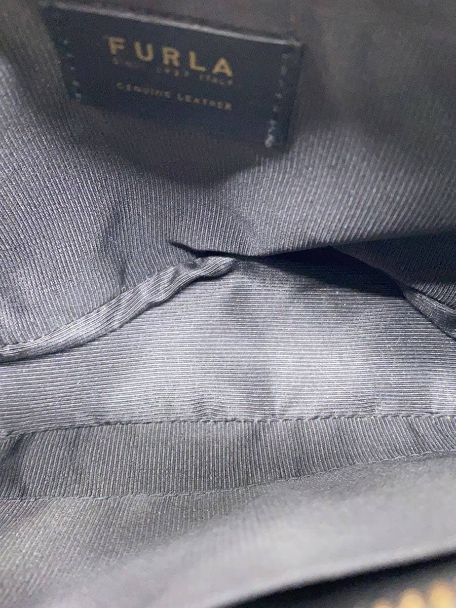 FURLA Shoulder Bag Leather Black Solid Color W64000 6