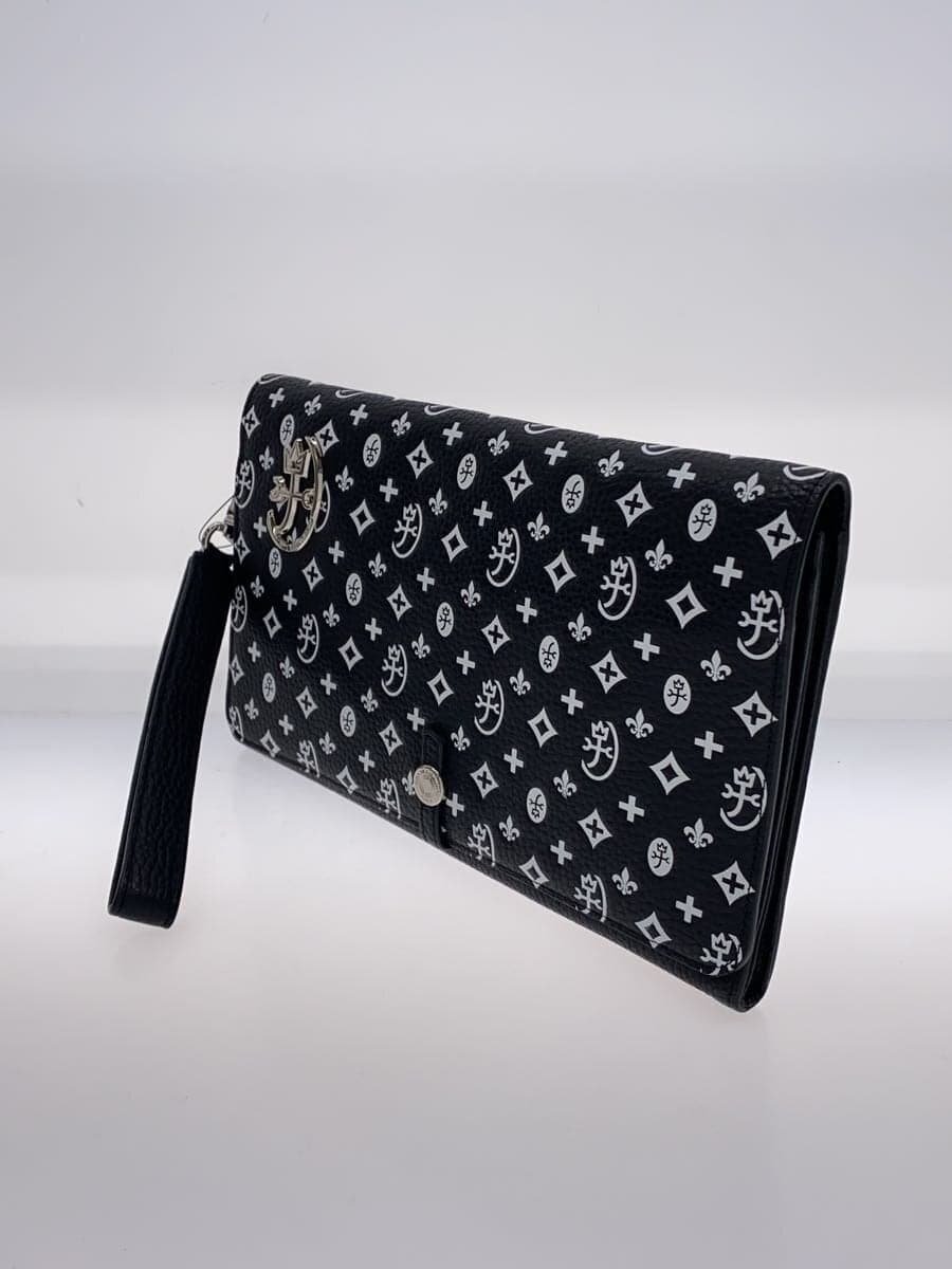 CASTELBAJAC Shoulder Bag Leather Black All-Over Print 042212 2