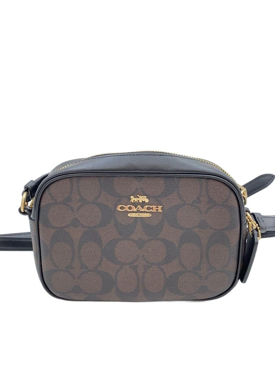 COACH Shoulder Bag Canvas BRW All-over Pattern CZ186