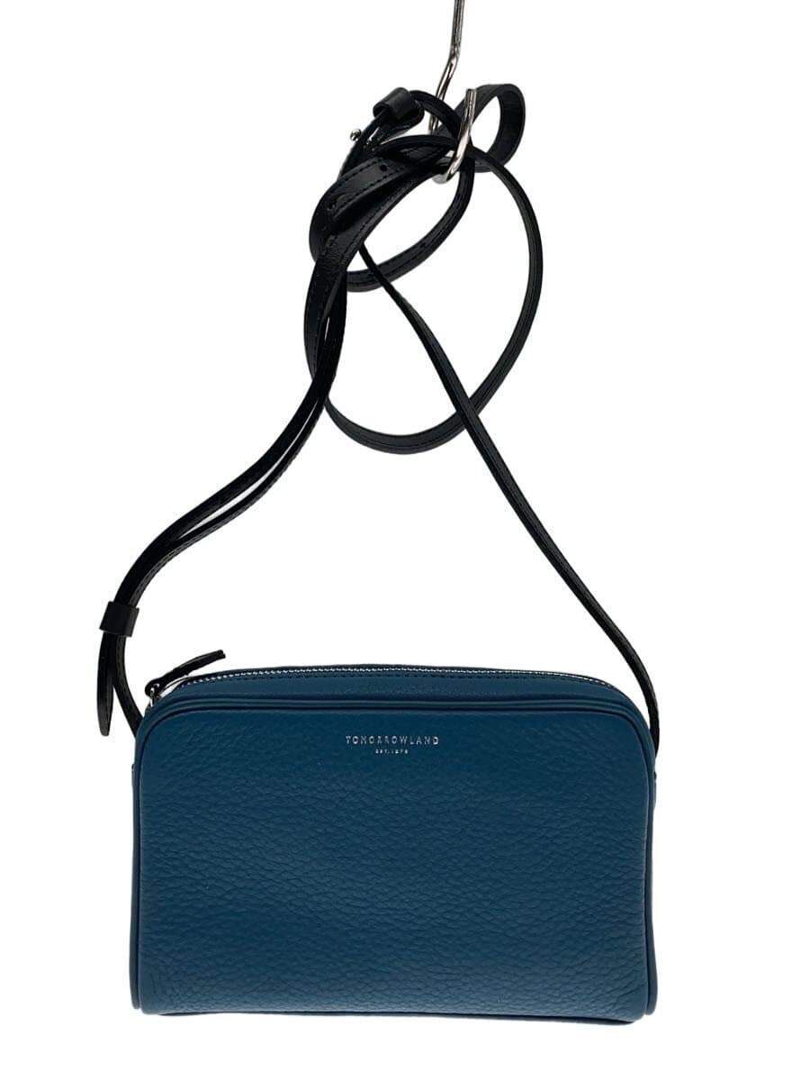 TOMORROWLAND Shoulder Bag Cow Leather BLU Solid Color