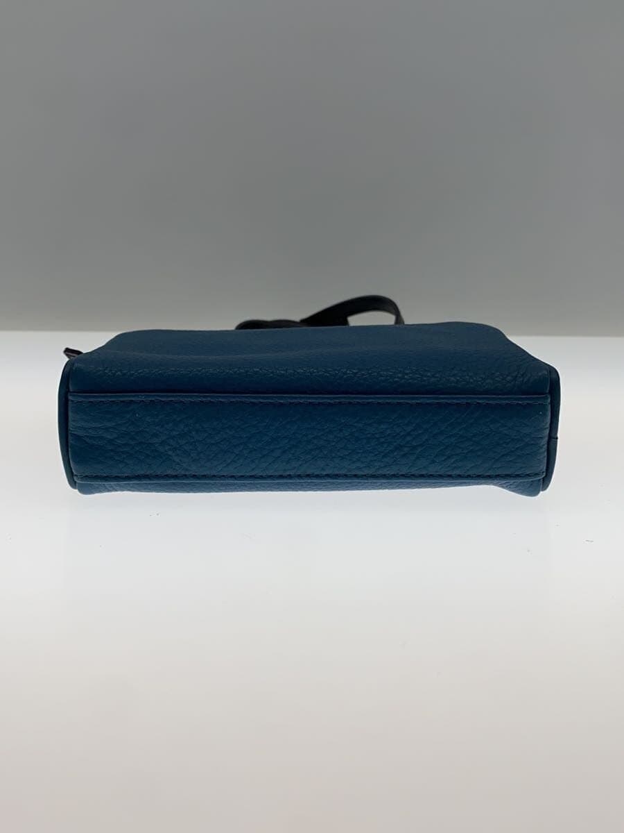 TOMORROWLAND Shoulder Bag Cow Leather BLU Solid Color 4