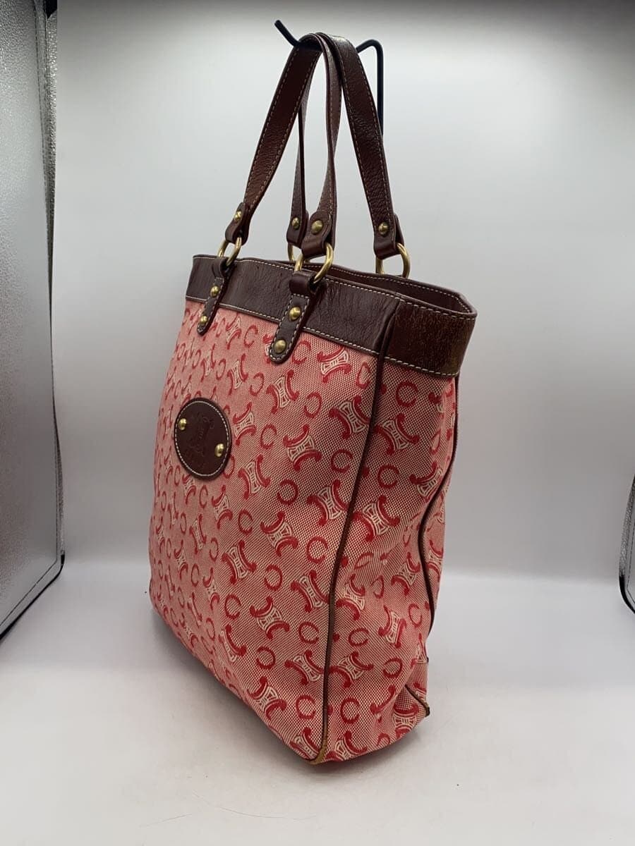 CELINE tote bag canvas RED all-over pattern 2