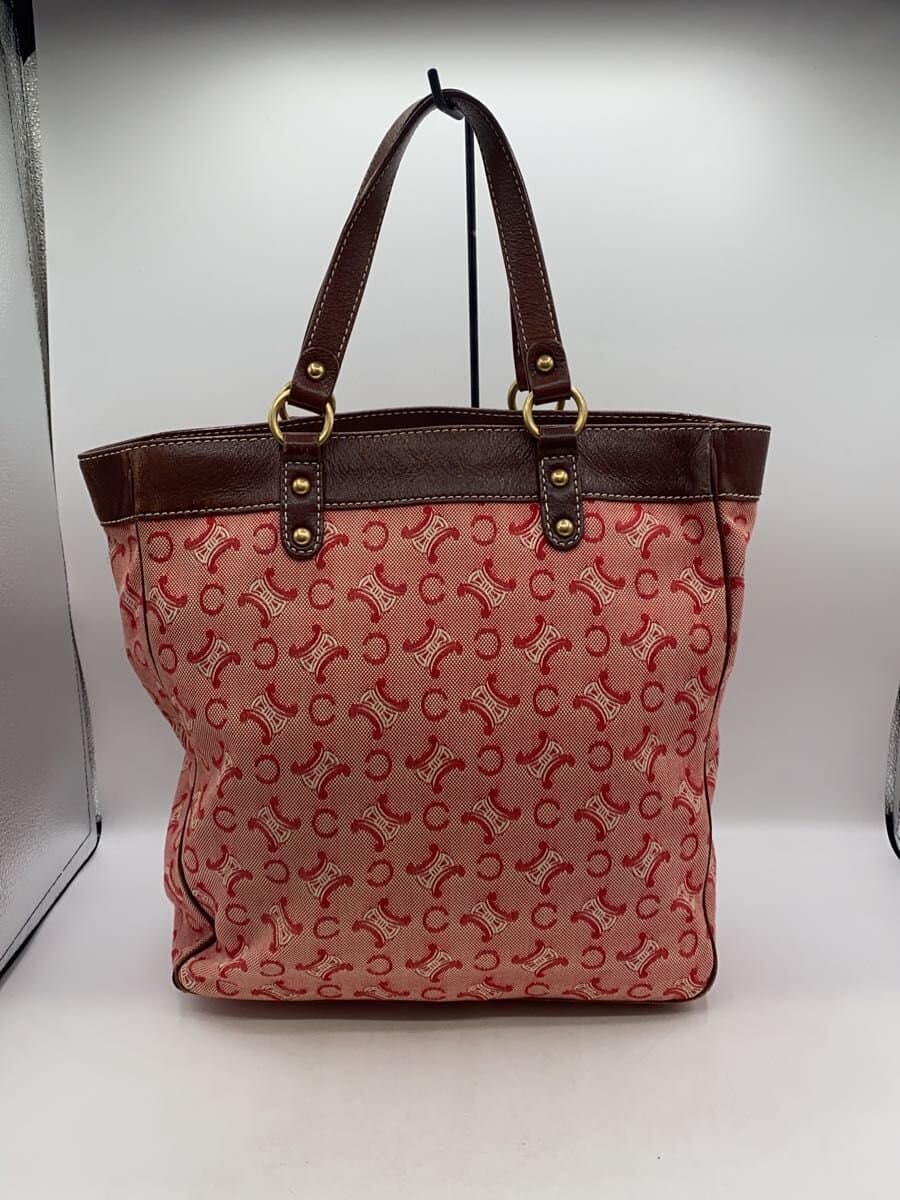 CELINE tote bag canvas RED all-over pattern 3