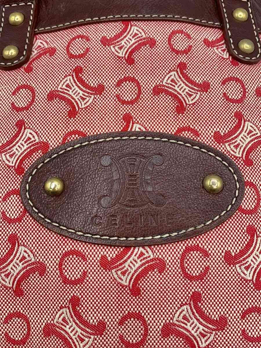 CELINE tote bag canvas RED all-over pattern 5