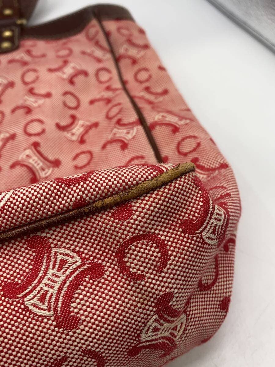 CELINE tote bag canvas RED all-over pattern 7