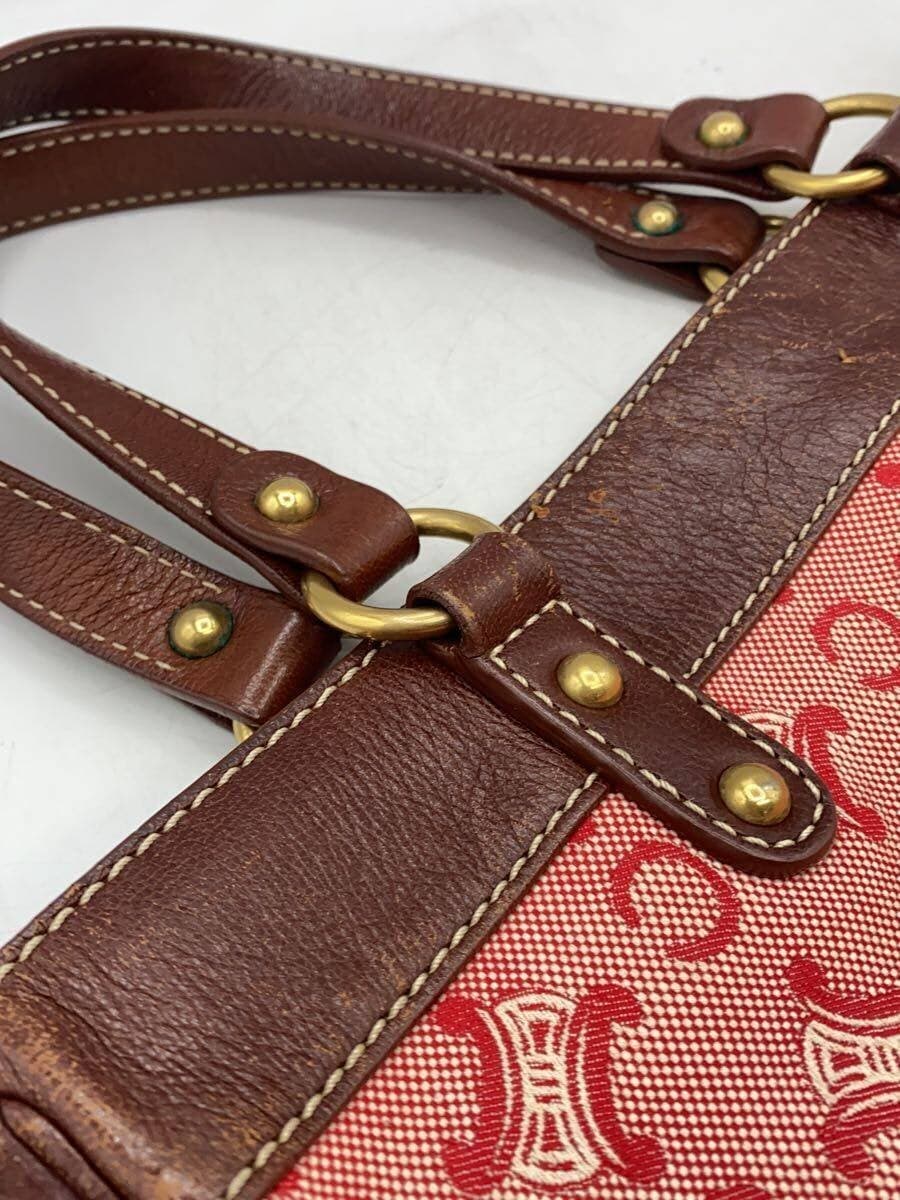 CELINE tote bag canvas RED all-over pattern 9