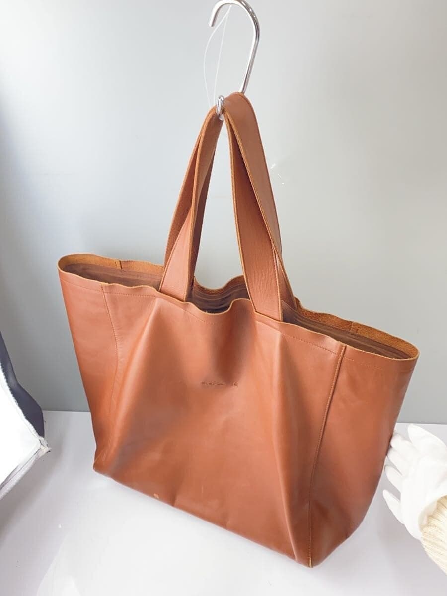 agnes b. tote bag cow leather BRW plain PAH02-01 2