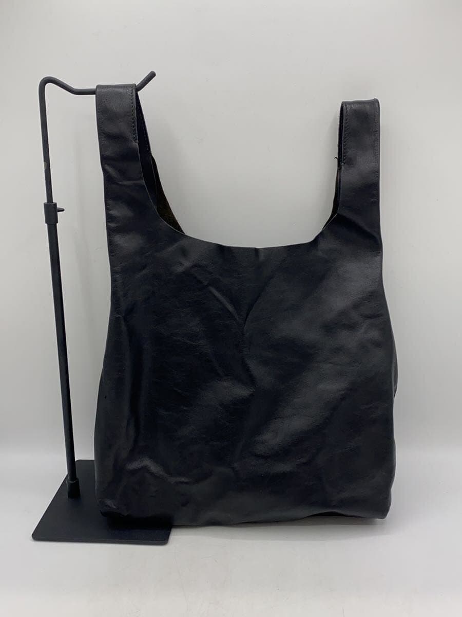 JIL SANDER Tote Bag Leather Black Solid Color 3