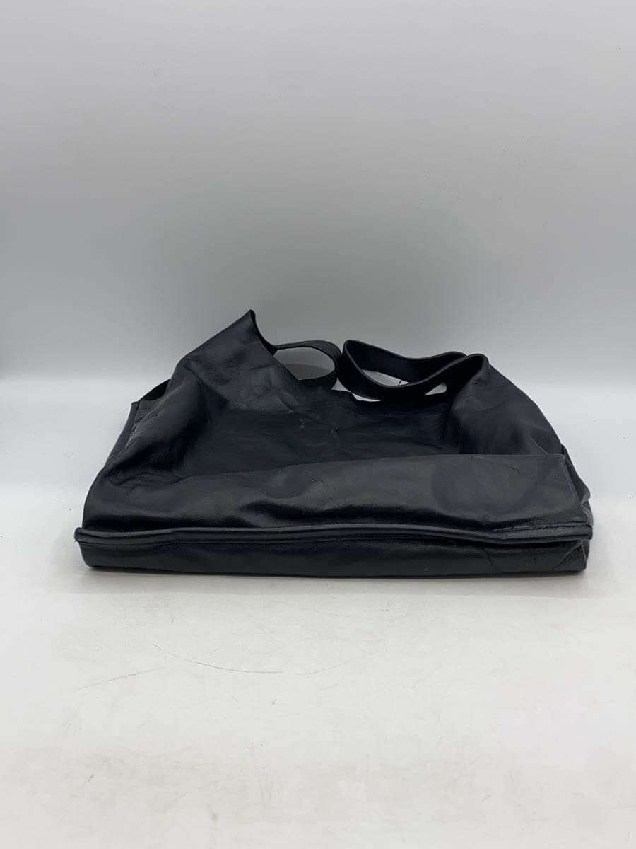 JIL SANDER Tote Bag Leather Black Solid Color 4