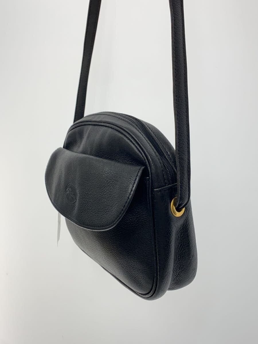LONGCHAMP Shoulder Bag Leather BLK 2