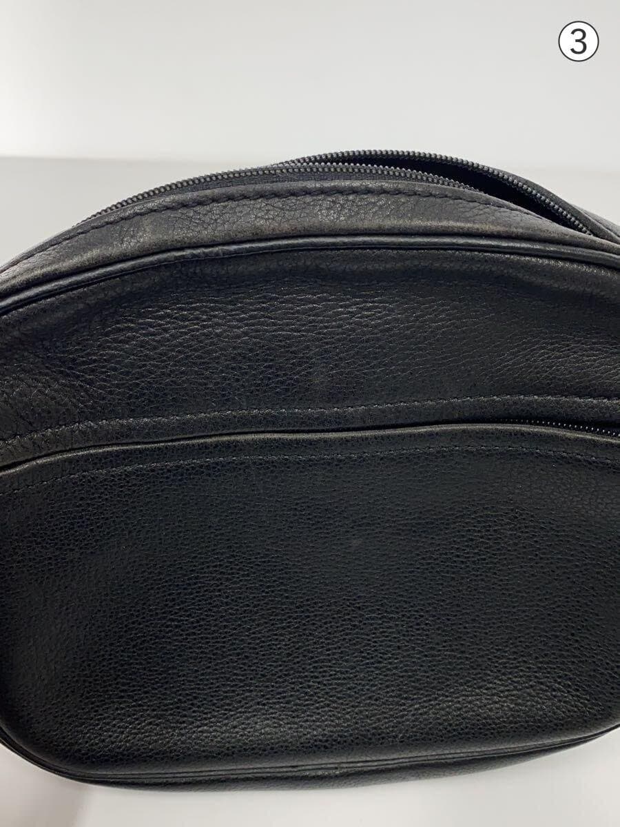 LONGCHAMP Shoulder Bag Leather BLK 9