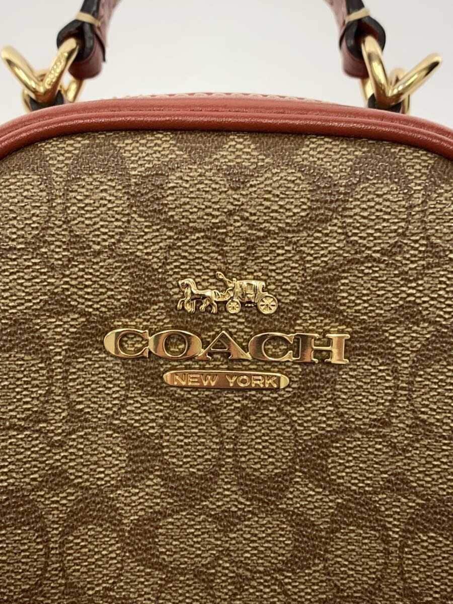 COACH Shoulder Bag Leather BRW Allover Pattern CF368 5