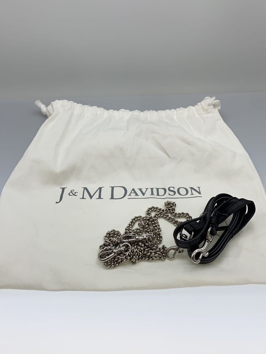 J&M DAVIDSON Pebble Crossbody Chain Shoulder Bag Leather BLK Solid 7