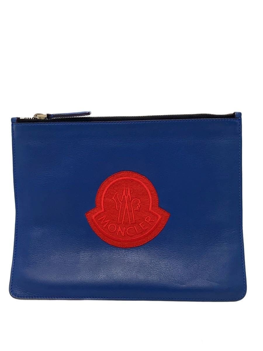 MONCLER clutch bag second bag leather blue plain D209A5002410