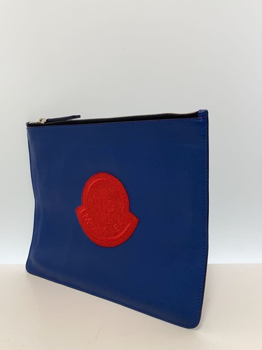 MONCLER clutch bag second bag leather blue plain D209A5002410 2