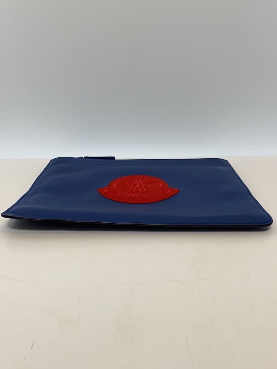MONCLER clutch bag second bag leather blue plain D209A5002410 4