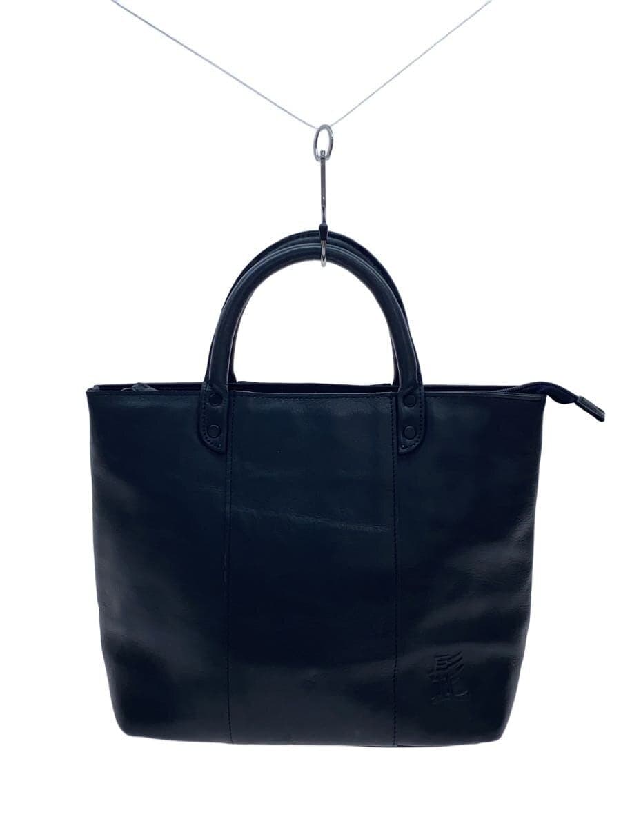 Mustache HIGE BAG Tote Bag Leather BLK Solid