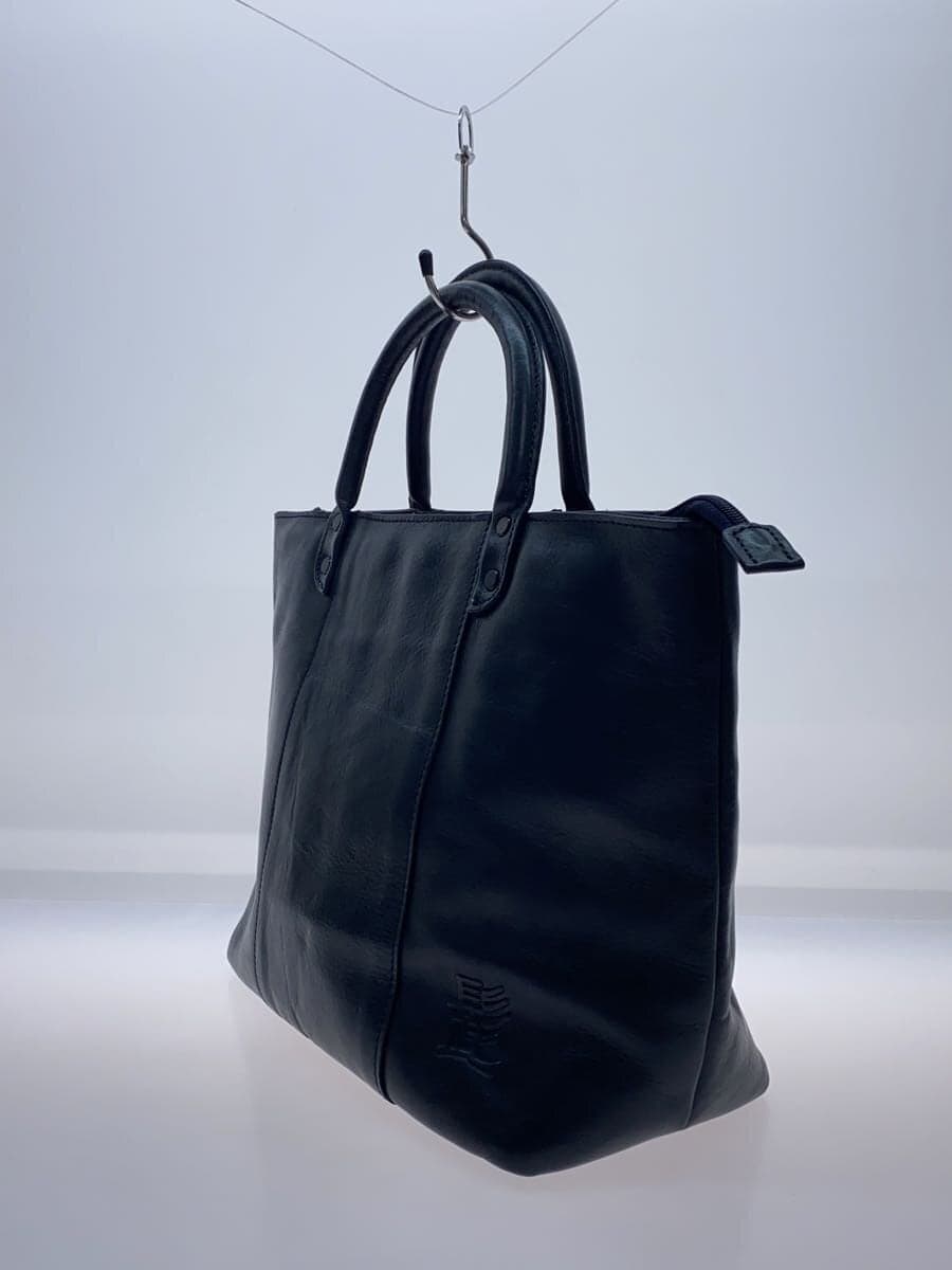 Mustache HIGE BAG Tote Bag Leather BLK Solid 2