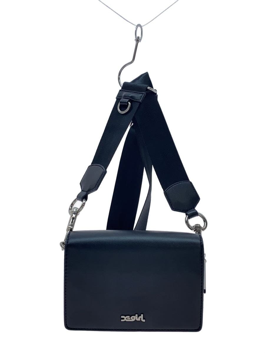 X-girl Shoulder Bag Leather BLK Solid