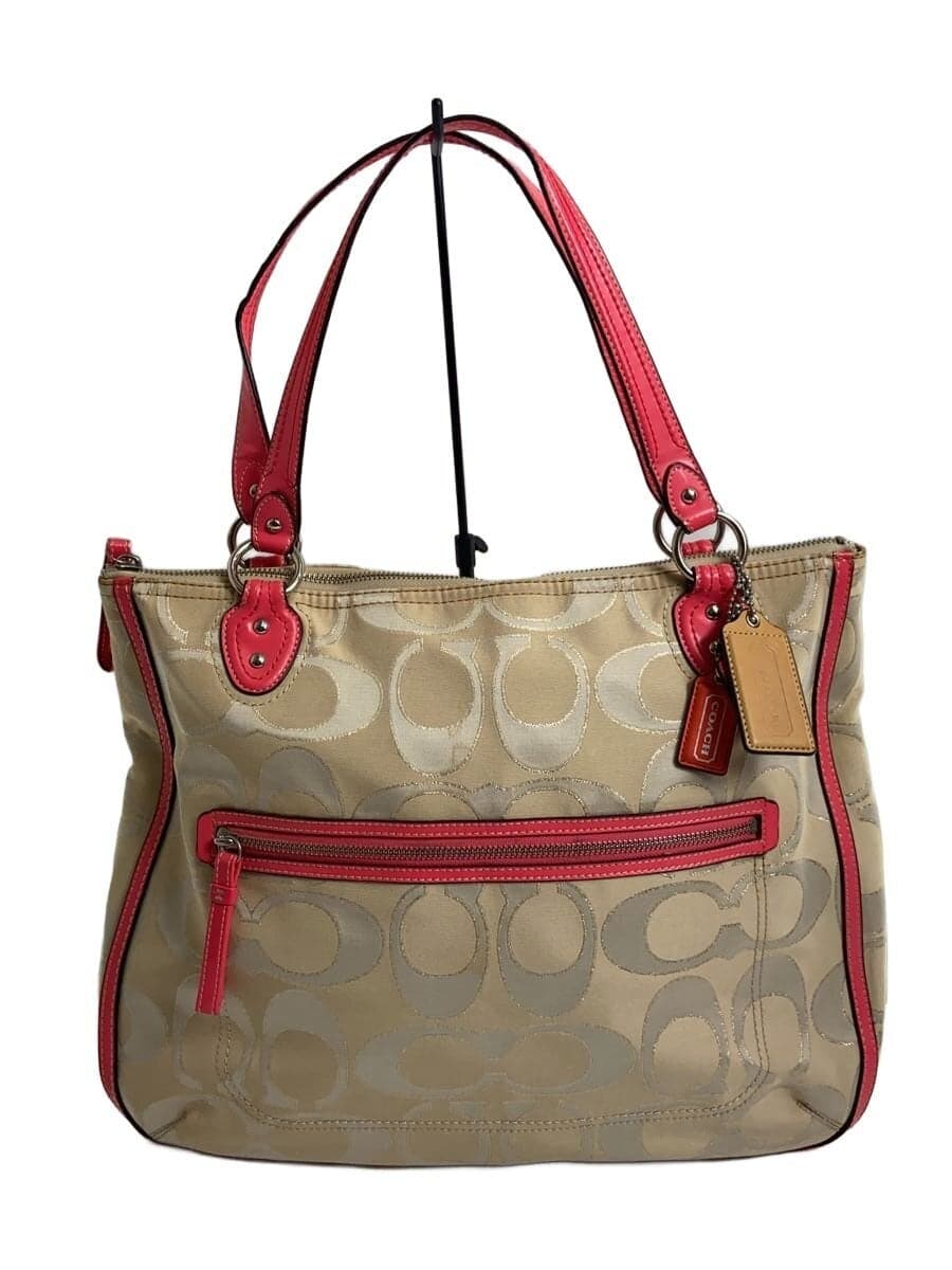 COACH Tote Bag Canvas GLD 22455 With Stain