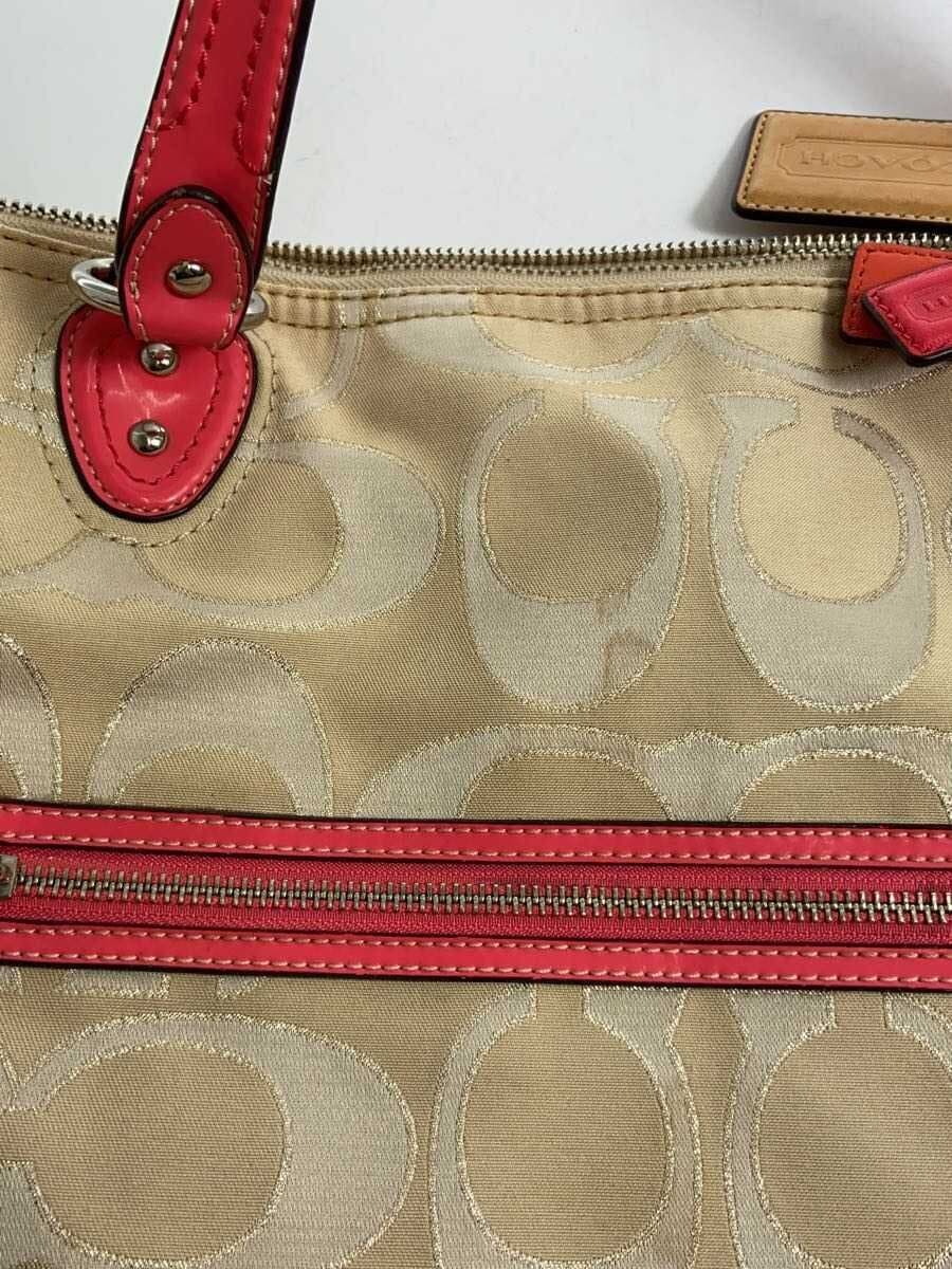 COACH Tote Bag Canvas GLD 22455 With Stain 9