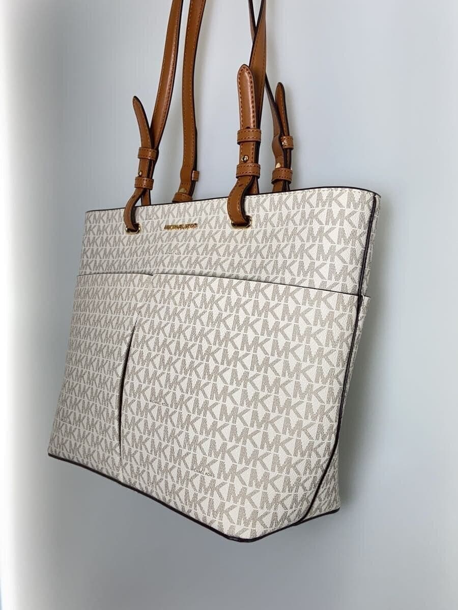 MICHAEL KORS Tote Bag Leather WHT All-over Pattern AV-1905 2
