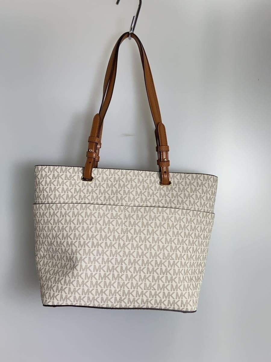 MICHAEL KORS Tote Bag Leather WHT All-over Pattern AV-1905 3