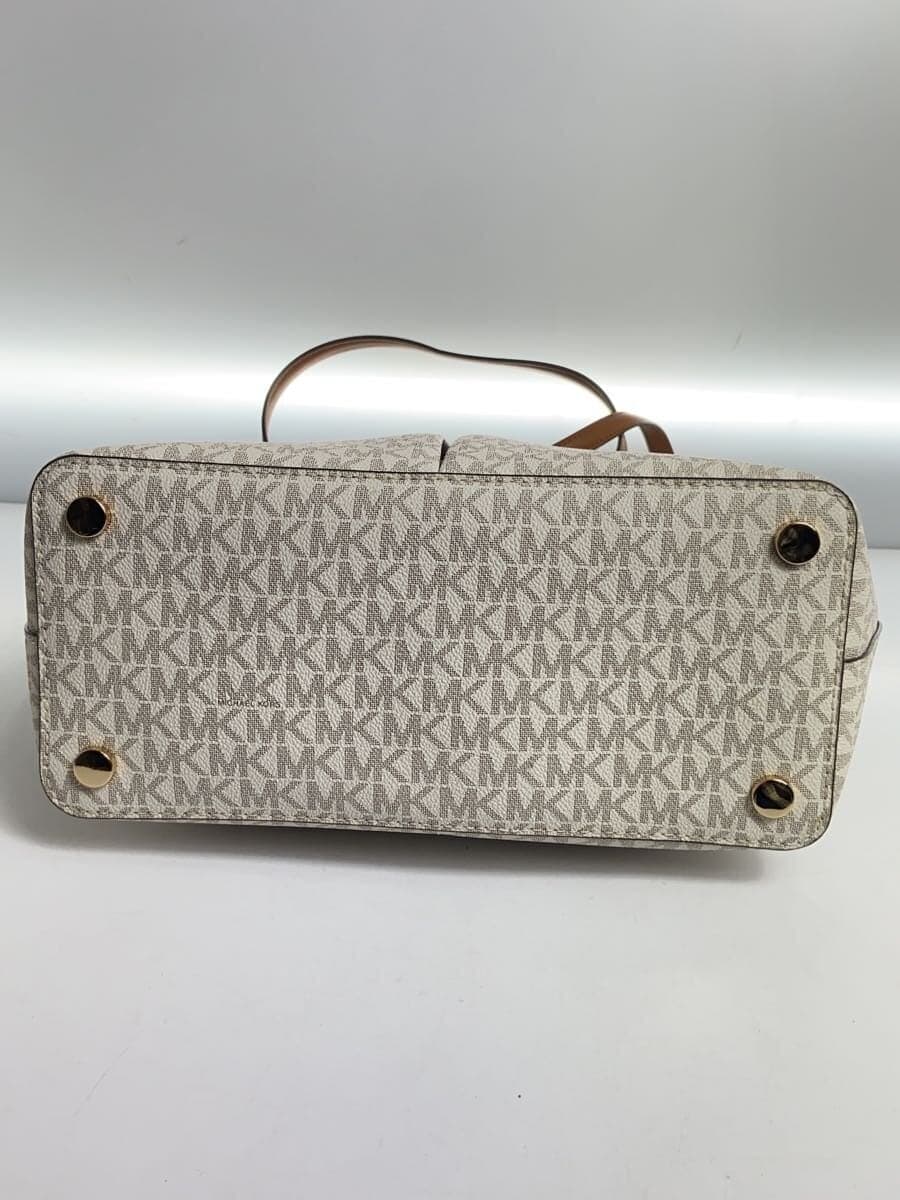 MICHAEL KORS Tote Bag Leather WHT All-over Pattern AV-1905 4