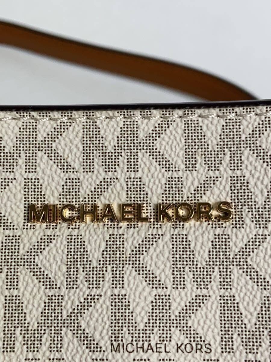 MICHAEL KORS Tote Bag Leather WHT All-over Pattern AV-1905 5