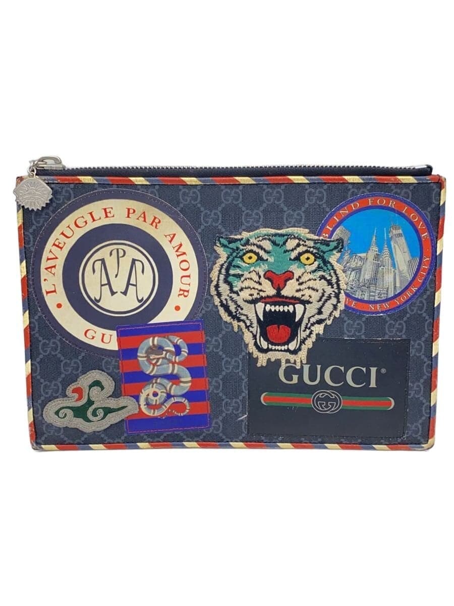 GUCCI Clutch Bag_GG Supreme_Night Courier PVC BLK 496346