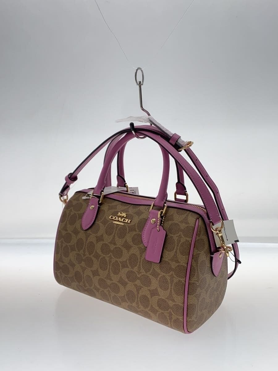 COACH Shoulder Bag PVC BEG All-over Pattern CV961 2