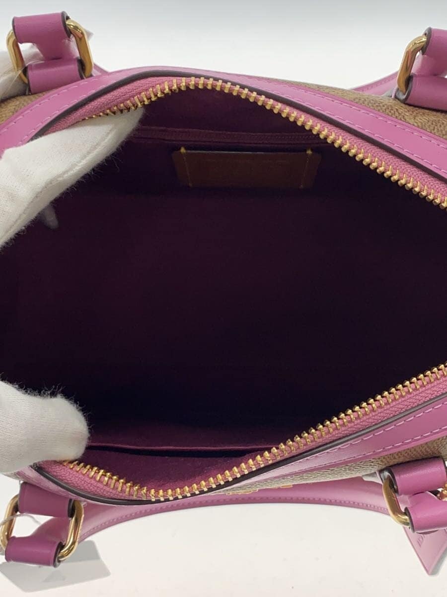 COACH Shoulder Bag PVC BEG All-over Pattern CV961 6