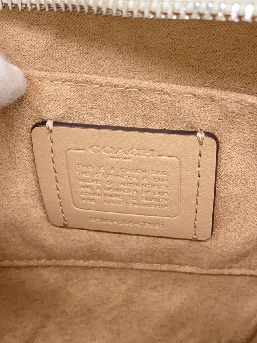 COACH Handbag Leather WHT Solid CP081 5