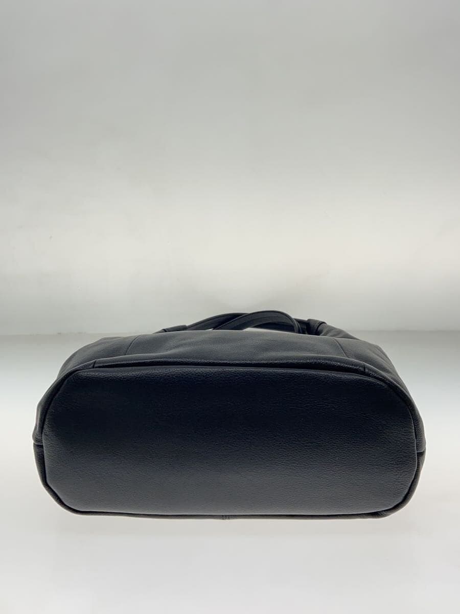 Yoshinoya GINZA Handbag Leather BLK 4