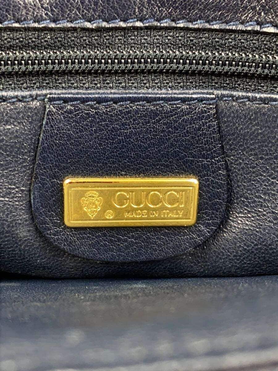 GUCCI clutch bag leather navy 5