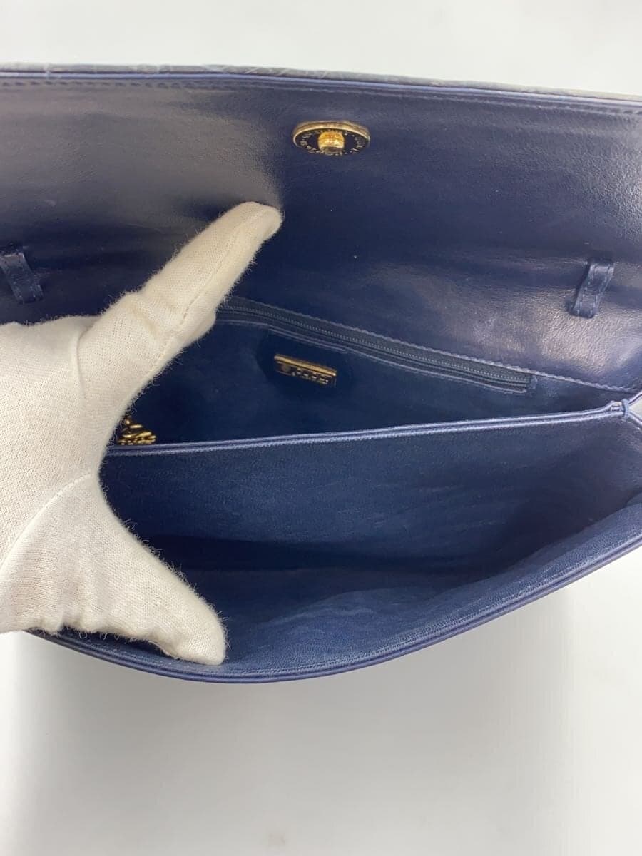 GUCCI clutch bag leather navy 6