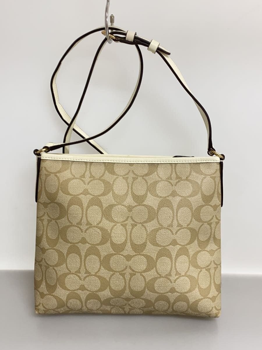 COACH Shoulder Bag Signature White Leather PVC BEG Allover Pattern F29210 3