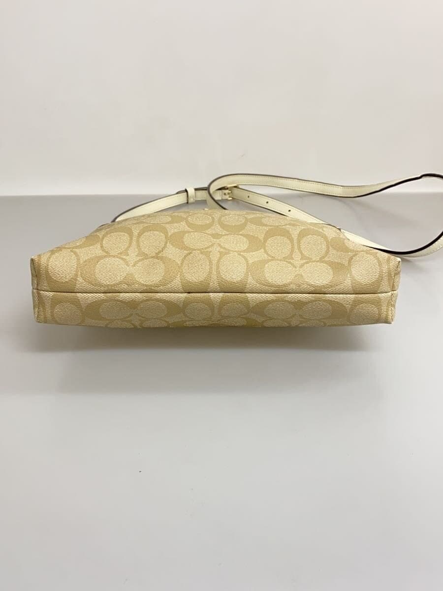 COACH Shoulder Bag Signature White Leather PVC BEG Allover Pattern F29210 4